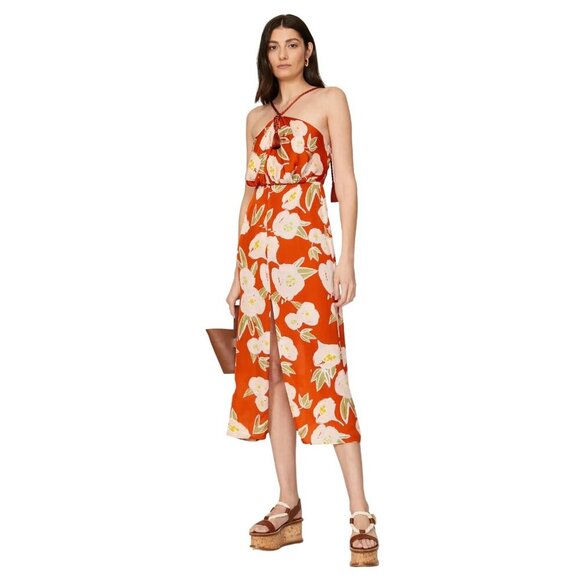 CAROLINA K Luz Dress in Orange Small Womens Floral Maxi Long - Picture 2 of 14